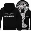 Herrtröjor vinter moto guzzi logo jacka män mode av hög kvalitet casual ullfoder fleece tröjor man