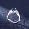 Cluster ringen mode 925 zilveren sieraden saffier zirkon edelstenen accessoires voor vrouwen bruiloft verloving vinger ring groothandel cadeausclus