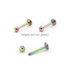 Labret Lip Piercing Jewelry Punk 16G Stainless Steel Bar Ball Labret Ring Stud Ear Tragus Chin Body 6/8/10/12Mm Drop Delivery Dhl7L