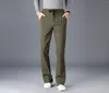 Jeans pour hommes Vert Mens Slim Boot Cut Y2K avec poches arrière Classique Stretch Dessin Taille élastique Denim Business Casual Flare Pantalon