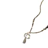 Designer nyckelhänge halsband för kvinnor mode g-bokstäver diamanthalsband hög kvalitet choker kedjor smycken tillbehör 18k pläterad guld flickor gåva