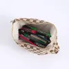 Cosmetic Bags Korean Style Knitted Checkerboard Bag Large Capacity Portable Makeup For Women Daily Pouch Organizer