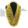 Chaînes Type Acrylique Collier Encombrant Hip Hop Épais Grand Blanc Jaune Luxe Or Couleur Chaîne Goth Style Hommes Bijoux 35mm