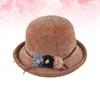 Berets Hat Middled Age Women Woolen Yarn Woven Elderly Knitted Bowler Women's Hats & Caps Cloche