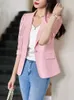 Damespakken Dames Formele Blazer Dames Wit Zwart Groen Roze Vrouwelijke Jas Voor Lente Zomer