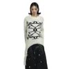 Women Blends Karrcat Grunge Aesthetics Knitted Sweater Vintage Irregular Oversized Pullover Punk Style Distressed Knitwear Korean 231102