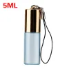 Partihandel Mini 5 ml Travel Pot Portable Empty Refillable Glass Prov Roll On Bottle With Pendant For Essential Oil Liquid 1103