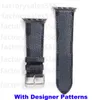 Rand för Apple Watch Band 45mm 49mm 38mm 40mm 42mm Designer Smart Watch Strap Fashion äkta läderarmband kompatibelt med Ultra Series SE 8 7 IWATCH SMARTWATCH