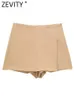 Shorts pour femmes ZEVITY femmes couleur unie asymétrique jupes minces bureau dame côté fermeture éclair décontracté Chic pantalone Cortos P2450 230403