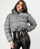 Kurtka damna damska designerka kobieta zimowa płaszcz mody z klasycznym literą duże kurtki kieszonkowe projektant ciepły krótki bawełniana odzież wiatrówka