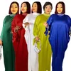 Lässige Kleider Afrikanische Frauen Plus-Size-Kleid Europa und die Vereinigten Staaten Einfarbige muslimische Eisenbohrer Lange Robe 472#