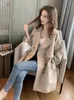 Women's Trench Coats Coat Women Mid Length Korean Version Versatile Loose Fitting Suit Collar Casual Top Temperament Overcoat
