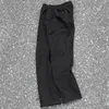 Calças masculinas sapo deriva reta perna funcional macacão pesado algodão lavado velho vintage casual mulitiple longo tático para homens