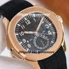 Super wysokiej jakości męskie zegarki 5164A Podwójna strefa czasowa Automatyczne zegarek mechaniczny 40,8 mm CAL.324 PPF Fabryka Made Sapphire Waterproof Watch Watch Guma