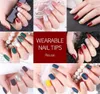 30PCSSet ColorfulReusable Detachable Full Cover Acrylic Fake Nails Press on False Nail Tips Nails Art Accessory Tools5148068
