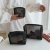 Borse per cosmetici Borsa per trucco trasparente piccola grande trasparente in rete nera Borsa per cosmetici da viaggio portatile Custodia per rossetto 231102