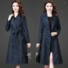 Dames Trench Coats Women's Medium and Long Wind Breaker 2023 Spring Herfst Over-the-Knee High-End Atm-Empic Mother's Dure
