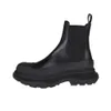 Alexander McQueen Tread Slick Designer de grande tamanho de banda de banda slick masculino botas brancas de couro preto de veludo de laço de laço de plataforma