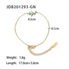 Braccialetti a maglie Uworld Cubic Zirconia in acciaio inossidabile per le donne Squisita catena sottile Bracciale da polso dorato Bracciale regalo per gioielli