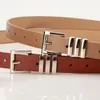 Celra Fashion Ladies Silver Square Buckle Belt de alta qualidade Pin de couro versátil jeans casual feminino cintura cinto