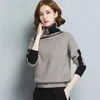 Maglioni da donna 2023 Autunno Inverno Donna Pullover lavorato a maglia Dolcevita Manica lunga Tinta unita Elastico Maglione corto LTT048