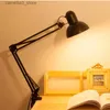 Desk Lamps Manicure Table Lamp Nail Desk Night Light Fixture With Clamp Computer Office Accessories Vintage LED Folding Book Read Writing Q231104