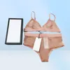 Conjunto de traje de baño con estampado de letras, Bikinis de encaje sexys, traje de baño de secado rápido para natación de verano, lencería con diamantes de imitación para mujer 2451571