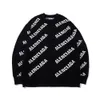 Klassiker loser Designer verdickter Buchstabenpullover Schicht Balencaiiga Lose Strickpullover Doppelte Hochkugel Bildschirmqualität Jacquard Paris Herren Womens Etikett F F.