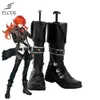 Costumes Catsuit de jeu Genshin Impact Diluc, chaussures de Cosplay pour fête d'halloween, bottes noires fantaisie sur mesure