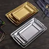 Plates Steel Plate Barbecue Bake Tray Frosted BBQ Style Baking Roasting Stainless Pan Grilling Square Flat Serving Korean