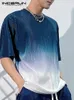 メンズTシャツはファッションメンズTシャツoネックハーフスリーブタイダイ漸進的なリラックスした男性用服を折りたたむカジュアルカミゼタスS-5XL 230403