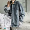 Vestes pour hommes Patchwork Bandana Denim Veste Hommes Printemps Automne Couples Adolescents Lavé Vintage Jean Style Coréen Vêtements À La Mode Manteau