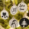 Christmas Decorations 100Pcs Wooden Round Baubles Tags Tree Hanging Balls Decoration Kids DIY Craft Ornaments Navidad Year Toy 231102