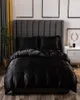 Luxury Bedding Set King Size Black Satin Silk Comforter Bed Home Textile Queen Size Duvet Cover CY2005197290092
