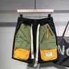 Pantaloncini da uomo Gmiixder Japanese Cargo Hip Hop Tasca con giunture a colori a contrasto Mezzi pantaloni estivi larghi da lavoro personalizzati