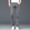 Jeans pour femmes Marque de mode Slim Gris Bleu Skinny Hommes Business Casual Classique Coton Tendance Élastique Jeune Crayon Denim Pantalon 231102