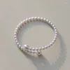 Strand Luxury Retro In Beadin Armband Kvinnor Enkelhet Fashion Versatile Advanced Sense Pearl Armband Juveler Tillbehör