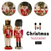 Dekorativa föremål Figurer 4st/Set 13cm nordisk stil Trä Nutknäppare Puppet Small Soldier Pendant Crafts Decoration Christmas Tree Ornament 230403