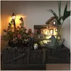 Dekorative Objekte Figuren Harz Blumentopf mit Lampe für Succents Pflanzen Creative Planter Small Bo Dhwuf