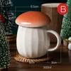 Mugs 2023 Style Creative Cartoon Mushroom Theme Water Bottle Mug Cup Ceramic Material Milk Coffee With Lid Fairy Tale