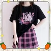 Women's T Shirts Plus Size Harajuku Women BF Loose Shirt Dark Gothic Tops Clothing Summer O Neck Short Sleeve Tshirts Cartoon Streetwear