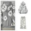 Mäns höst- och vinterhoodies Readymade Foam Flower Co Märke denim tårar Kvinnor Puff Printed Pullover Hooded Brodery White Kapok Tidal Pants Nxig