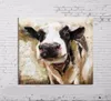 Vache mignonne peinte à la main contemporaine abstraite décoration murale dessin animé animal art peinture à l'huile multi tailles personnalisées encadrée ynqp A0583265496