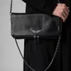 zadig voltaire bag ZV Chains Bags sac zadig voltaire Designer Wings Diamond-ironing Woman Bag Women Shoulder Bag Rivet Handbag Purse C 739