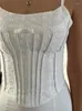Women's Tanks Fashion Women Y2K Fairycore Retro Spaghetti Strap Camisole Chic Pattern Corset Tops Elegant Slim Fit Backless Crop Bustier