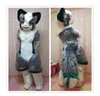 Fabrik Long Fur Wolf Dog Fursuit Furry Mascot Costume Halloween Jul Födelsedagsfest Fancy Dress Vuxna unisex Apparel