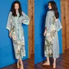 Kvinnors sömnkläder 2023 Nightgown Spring/Summer Ice Silk Satin Morning Robe Home Clothes Luxury Nightwear Casual Wear
