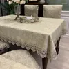 Table Cloth Luxury Embroidery Lace Tablecloth Rectangle Round Cover Flower Elegant Hollow Out Dining Flag Towels