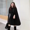 Women's Wool Blends 2023 Autumn High Quality Woolen Cloth SHAWL CAPE PONCHO MED BELE Women Midlength Korean Sleeveless Casual Ladies Coats 231102