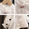 Kids Shirts Girls' Shirts Children's Dolls Autumn Dress Long Sleeve Top Baby Clothing School Uniform Students 1-3Y 230403